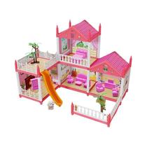 Meninas DIY 3D Dream Princess Castle Villa Doll House Set Brinquedo De Montagem Musical Infantil