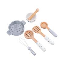 Meninas Diy Cozinha De Madeira Fingir Jogar Conjunto Máquina Café Cozinhar Brinquedo Educativo Para