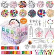 Meninas diy frisado pulseira colar kit de jóias 7544 pçs criativo espaçador contas artesanato