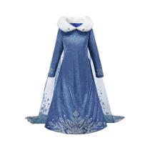 Meninas Princesa Elsa Anna Traje Floral Manga Longa Crianças Cosplay Vestido Aniversário Casamento