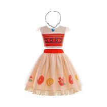 Meninas Princesa Filme Mona Cosplay Vestido Crianças Festa De Aniversário Traje De Halloween Com