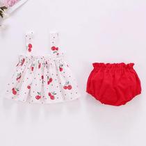 Meninas Verão 2 Peças Conjunto De Roupas De Bebê Suspender Top Shorts Roupas Casuais Infantis