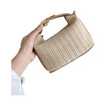 Meninas Verão Palha Crossbody Saco Na Moda Tecido Ombro Tote Bolsa Casual Praia Saco