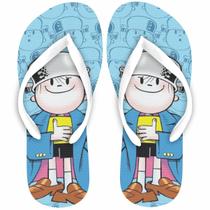 Menino Maluquinho Chinelo Azul. Desenho. Presente Infantil menina e menino