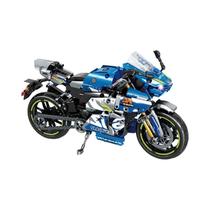 Meninos Diy Técnica Motocicleta De Corrida Modelo Bloco De Construção Brinquedo Moc Cidade