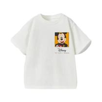 Meninos Meninas Manga Curta Em Torno Do Pescoço Casual Solto Camiseta Bonito Moda Simples Topo