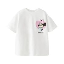 Meninos Meninas Manga Curta Em Torno Do Pescoço Casual Solto Camiseta Bonito Moda Simples Topo