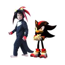 Meninos Sonic Shadow Costume Halloween Cartoon Cosplay Terno Macacão Macacão Pretend Play Gift