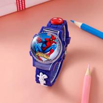 Meninos Vingadores Homem-aranha Marvel Relógio De Quartzo Giratório Flip Desenho Animado Silicone