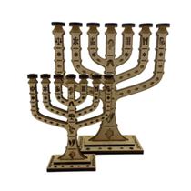 Menorá Jerusalém de MDF - 12 Tribos de Israel