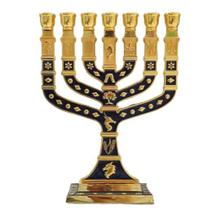 Menorá Knesset grande esmaltada - Azul Menorá Knesset grande esmaltada - Azul