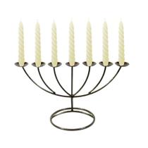 Menorah Castiçal 7 Braços Velas brancas 32 cm X 19cm Velitas