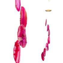 Mensageiro Sino Dos Ventos Móbile Ágata Rosa 7 Pedras 01