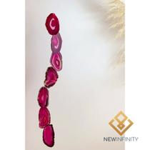 Mensageiro Sino dos ventos Móbile ágata Rosa Pedra Natural