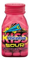 Mentos Kiss Sour Morango Vitamina C Zero Açucares Pote 38,5g