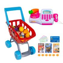 Mercadinho Caixa Registradora Com Carrinho Brinquedo Infantil