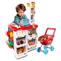 Mercadinho Infantil Com Caixa Registradora e Carrinho 48 Peças - ATENTU