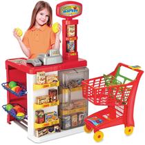 Mercadinho Infantil Super Market Com Carrinho - Magic Toys Mercadinho Infantil Super Market Com Carrinho - Magic Toys