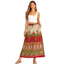 Mergulhe na Essência Indiana: Saia Longa Boho com Estampa Tradicional