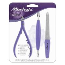 Merheje alicate cuticula+espatula+lima basic lilas