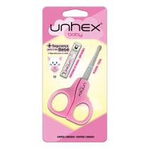 Merheje Unhex Baby Kit Tesoura + Cortador de Unhas Infantil Rosa