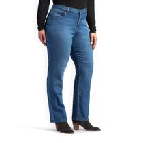 Meridian feminino Jean Lee plus size com ajuste descontraído e perna reta