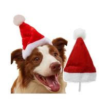 Merry Christmas Plush Santa Hat, Cap para Pet, Gato, Cão, Suprimentos, Decorações, Pequeno, Médio