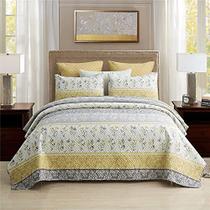 MERRY HOME King Quilt Set, 3-Piece King Size Quilt Set com 2 Travesseiro Shams-Boho Reversible Macio e Leve Rei Colcha Colcha