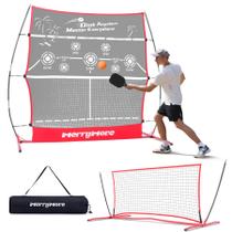 MerryMove Pickleball Practice Rebounder para treinamento: equipamento de treinamento Red Pickle Ball Net para treino solo - Mini rede de pickleball de 6 pés para garagem externa, quintal e garagem coberta MerryMove Pickleball Practice Rebounder para treinamento: equipamento de treinamento Red Pickle Ball Net para treino solo - Mini rede de pickleball de 6 pés para garagem externa, quintal e garagem coberta