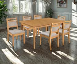 Mesa 1.60 com 6 cadeiras Madeira Maçica Sala Jantar Luxo - Refinatto Mesa 1.60 com 6 cadeiras Madeira Maçica Sala Jantar Luxo - Refinatto