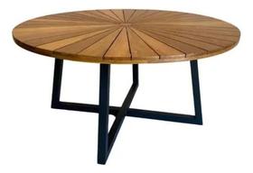 Mesa 100cm Tampo De Madeira Para Área Externa E Interna Mesa 100cm Tampo De Madeira Para Área Externa E Interna