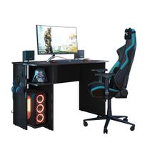 Mesa 114cm Gamer Outlaw Player -Preto - ÉdeCasaMóveis