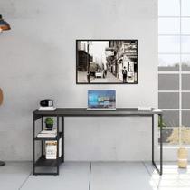 Mesa 120 x 50 Industrial Escritório Sala De Jantar Moderna Office Home com prateleira - Maclavi Moveis