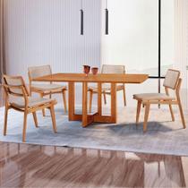 Mesa 120cm Laminado Barril Com 4 Cadeiras Moderna Mobília Brisa Imbuia Naturale Mesa 120cm Laminado Barril Com 4 Cadeiras Moderna Mobília Brisa Imbuia Naturale