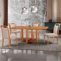 Mesa 120cm Laminado Barril Com 4 Cadeiras Moderna Mobilia Brisa Imbuia Naturale Mesa 120cm Laminado Barril Com 4 Cadeiras Moderna Mobilia Brisa Imbuia Naturale