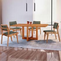 Mesa 120cm Laminado Barril Com 4 Cadeiras Moderna Mobília Jade Imbuia Naturale Mesa 120cm Laminado Barril Com 4 Cadeiras Moderna Mobília Jade Imbuia Naturale