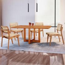 Mesa 120cm Laminado Barril Com 4 Cadeiras Moderna Mobília Milano Imbuia Naturale Mesa 120cm Laminado Barril Com 4 Cadeiras Moderna Mobília Milano Imbuia Naturale