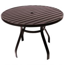 Mesa 1,20m Ripada Alumínio Resistente área Externa Piscina Jardim Jantar Marrom