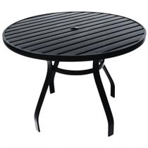 Mesa 1,20m Ripada Alumínio Resistente área Externa Piscina Jardim Jantar Preto