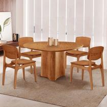 Mesa 135cm Laminado Com 4 Cadeiras Malta Moderna Star Caramelo / Imbuia Nat. Mesa 135cm Laminado Com 4 Cadeiras Malta Moderna Star Caramelo / Imbuia Nat.