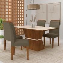 Mesa 1,36 Biella Com 4 Cadeiras Estofadas Freijó/off/sd Capucci - M.a