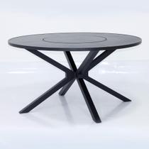 Mesa 1,40m giratória alumínio liso para área externa jardim