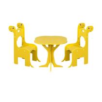 Mesa 2 Cadeiras Dino Infantil MDF Segura Criança Brincar