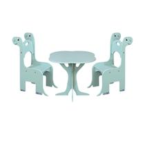 Mesa 2 Cadeiras Dino Infantil MDF Segura Criança Brincar