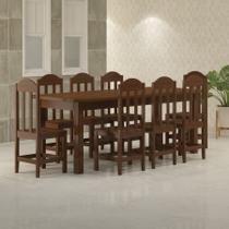 Mesa 2,20 x 88 com 8 cadeiras safira cor castanho