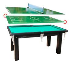 Mesa 3 em 1 - Sinuca/Ping Pong/Futebol Botão Procópio - Procopio