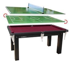 Mesa 3 em 1 - Sinuca/Ping Pong/Futebol Botão Procópio - Procopio