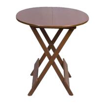 Mesa 70x70 Dobrável Redonda em Madeira Padrão - Imbuia Mesa 70x70 Dobrável Redonda em Madeira Padrão - Imbuia