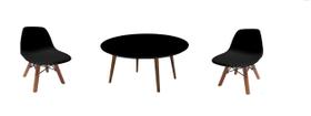 Mesa 80cm Redonda Preto 4 Pé Palito 50cm 2 cadeira Infantil Mesa 80cm Redonda Preto 4 Pé Palito 50cm 2 cadeira Infantil