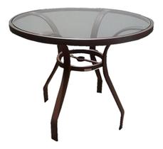 Mesa 80cm Tampo de Vidro Área Externa e Interna